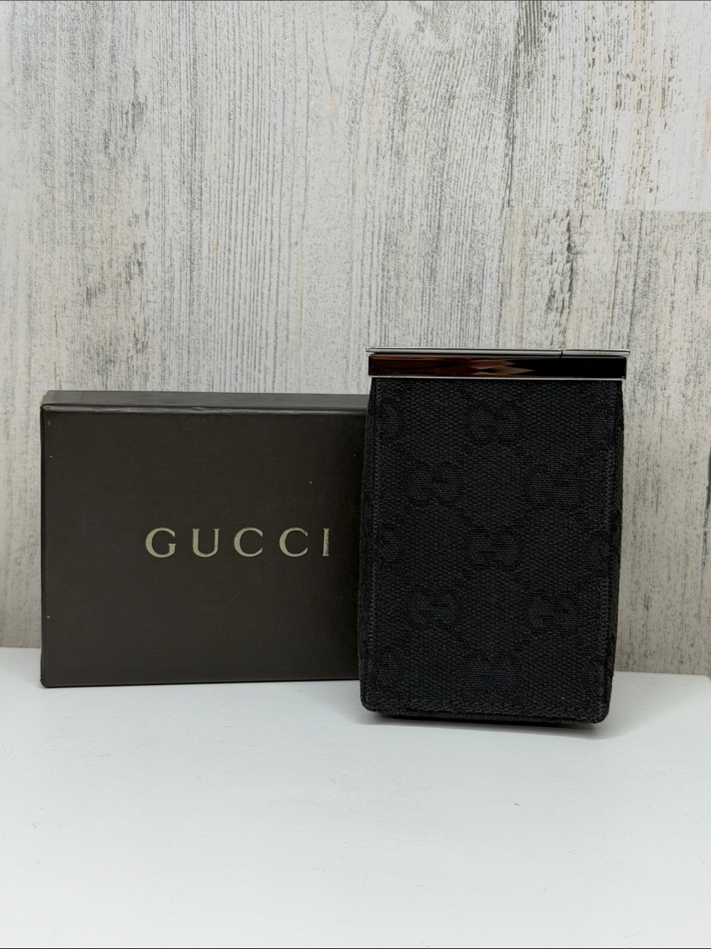 Vintage Gucci Black GG Canvas Case